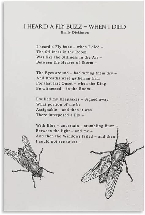 Amazon.com: BLUDUG Vintage Poetry Aesthetic Poster by Emily Dickinson I Heard A Fly Buzz ...