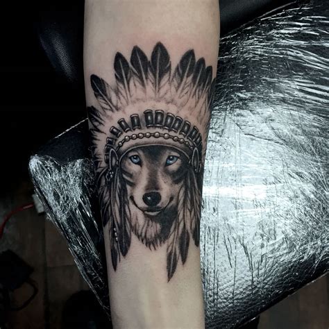 Wolf headdress tattoo by John McKee at Twisted Image Tattoo | Headdress ...