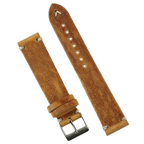 18mm Oak Classic Vintage Leather Watch Band | B & R Bands