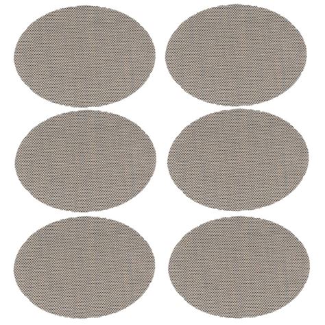 Lot de 6 Sets de table Maoli oval effet tissé - 45 x 35 cm - Noir et Blanc