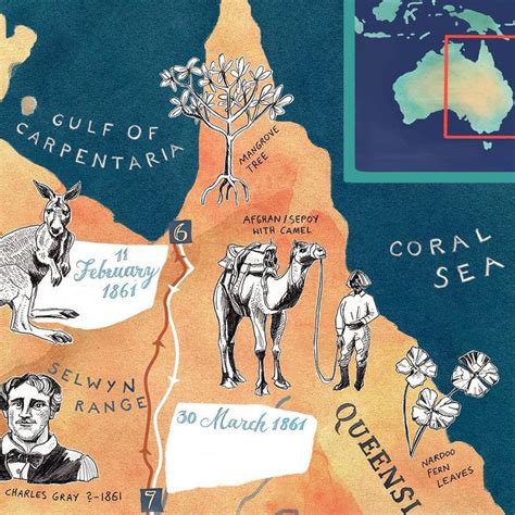 Excerpt from my recent map about the famous Burke & Wills expedition across Australia for BBC ...