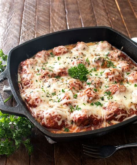 Meatball Parmesan Bake - The Chunky Chef