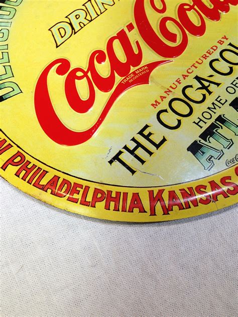 Vintage Reproduction Coca Cola Sign Yellow in Color From 1999 - Etsy