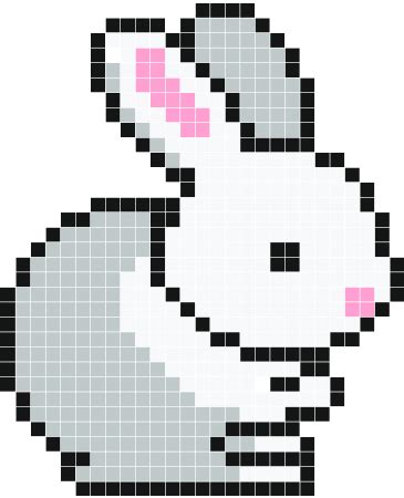 Cute rabbit - Wall Decals - Stickaz in 2020 | Anime pixel art, Pixel art, Sticker wall art