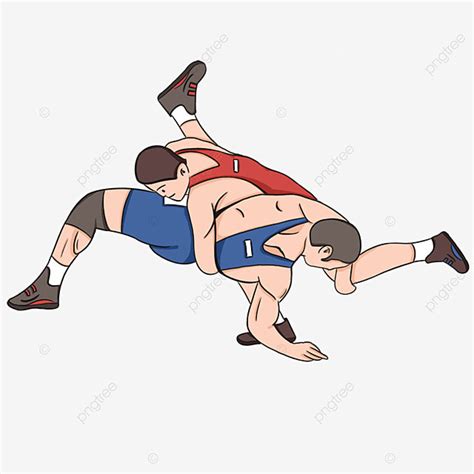 Wrestling PNG Image, Wrestling Cartoon Athletes, Wrestling, Game ...