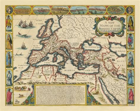 Old Roman Empire World Map, 1626 by John Speed - Rare Wall Art of West – The Unique Maps Co.