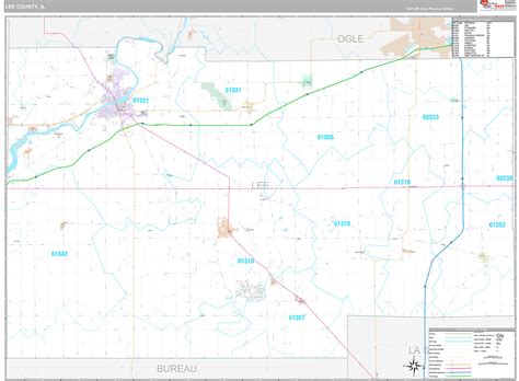 Lee County, IL Wall Map Premium Style by MarketMAPS - MapSales