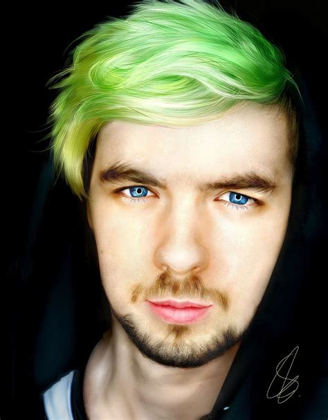 jack jacksepticeye green hair portrait drawing youtube youtuber gamer ...