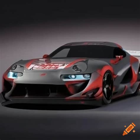 Customized Toyota Supra with body kit on Craiyon