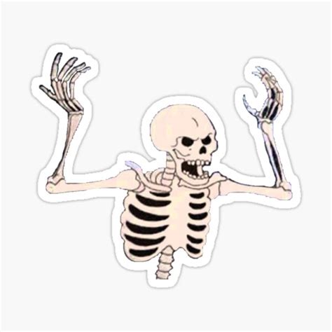 "Spooky Skeleton Meme" Sticker for Sale by ella-bella29 | Redbubble