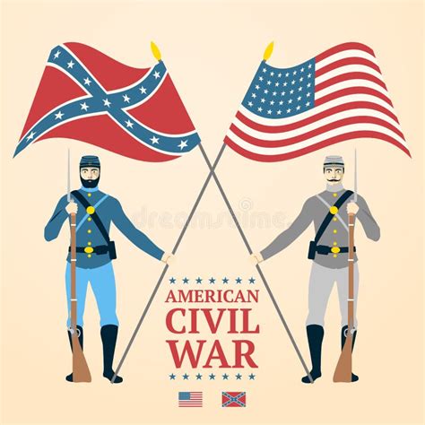 American Civil War Illustration - Southern And Stock Vector - Illustration of background, retro ...