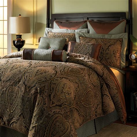 Best Comforter Set Luxury Bedding King Size Madison Park Seafoam Green Brown - Cree Home