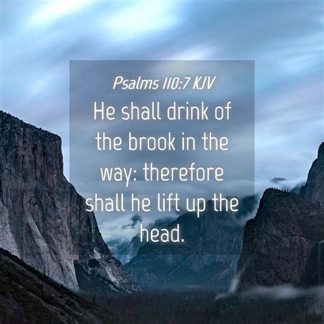 Psalms 110:7 KJV - He shall drink of the brook in the way: therefore