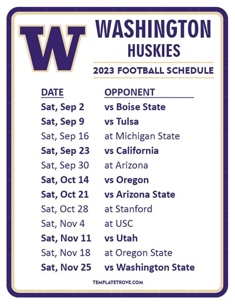 Washington Huskies Schedule 2024 - Cher Kippie