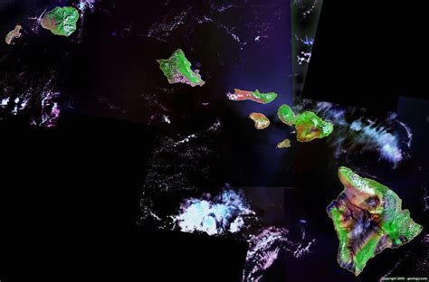 Satellite Map Of Hawaii - Joela Mabelle