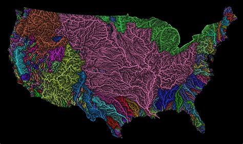 Map of America's River Basins Show Our Nation's Hidden Beauty