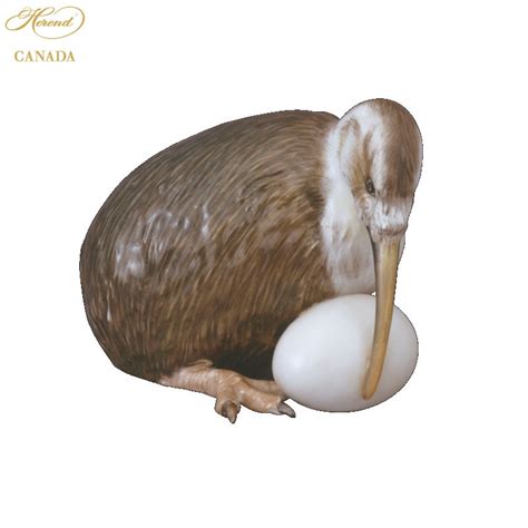 Kiwi bird with egg - Natural Glazed - Herend Canada