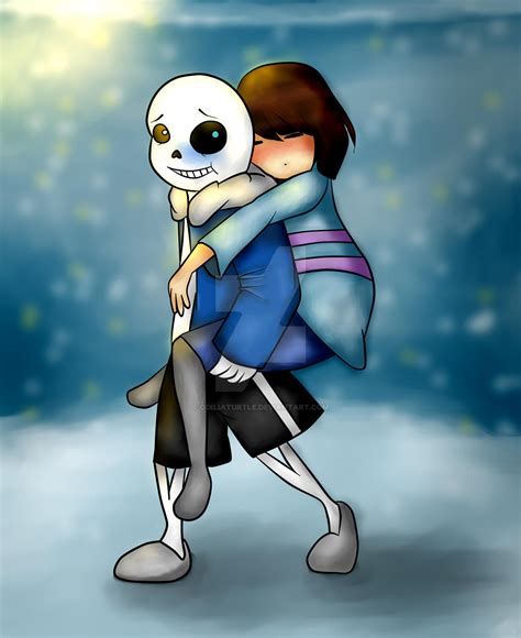 Fanart: Sans and Frisk (Undertale) by odiliaturtle on DeviantArt