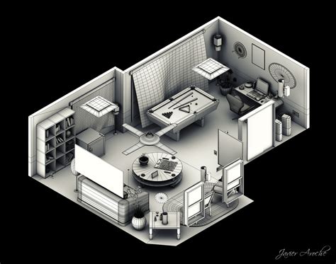 Interior Isometric by aroche on DeviantArt