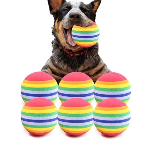 Aliexpress.com : Buy Rainbow Ball Pet Chew Grind Teeth Elastic Ball Toy Puppy Cat Training Chew ...