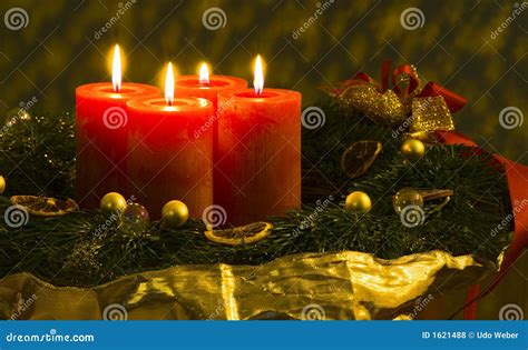 Advent wreath /2 stock photo. Image of advent, gold, wreath - 1621488