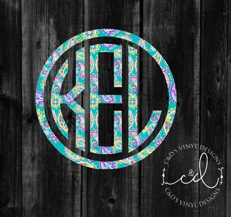 Monogram Decal Preppy Pattern Monogram Decal Pattern | Etsy