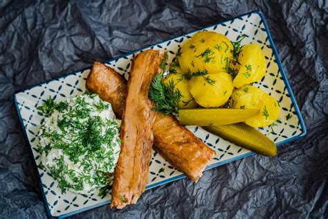 Plate Of Smoked Salmon With curd And Potatoes - Creative Commons Bilder