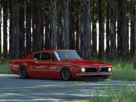 Plymouth Barracuda Stanced CGI by sergoc58 on deviantART | Muscle cars, American muscle cars ...