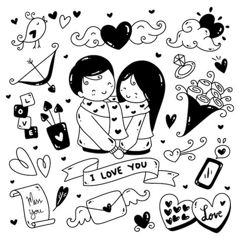 Couple doodle art Vectors & Illustrations for Free Download | Freepik