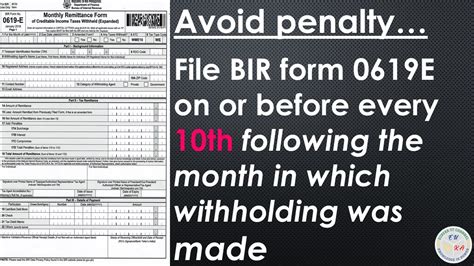 #BIR Tutorial: How to file BIR form 0619E with IMPORTANT TIPS? - Creditable Expanded Withholding ...