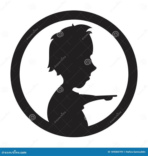 Silhouette of Man Pointing Finger. Vector Illustration Decorative ...