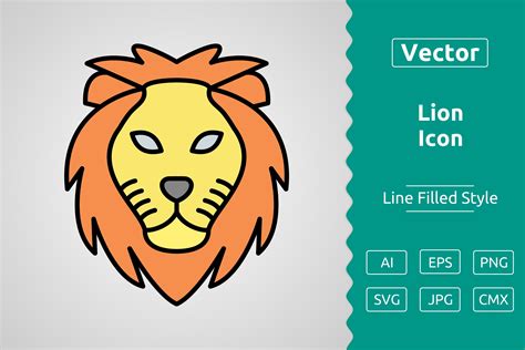 Vector Lion Filled Outline Icon Graphic by Muhammad Atiq · Creative Fabrica