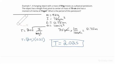 Determining the Period of a Physical Pendulum | Physics | Study.com