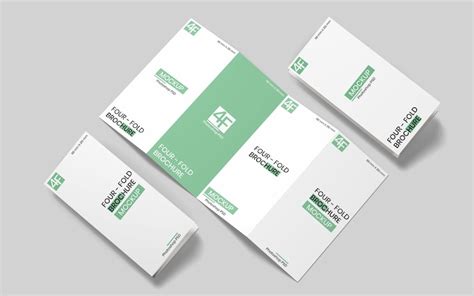 Premium PSD | Four-fold brochure mockup