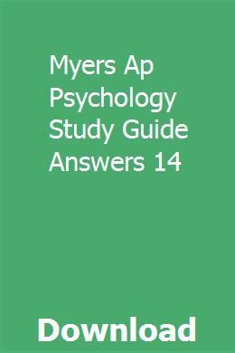 Myers Ap Psychology Study Guide Answers 14 | Psychology studies, Ap psychology, Study guide