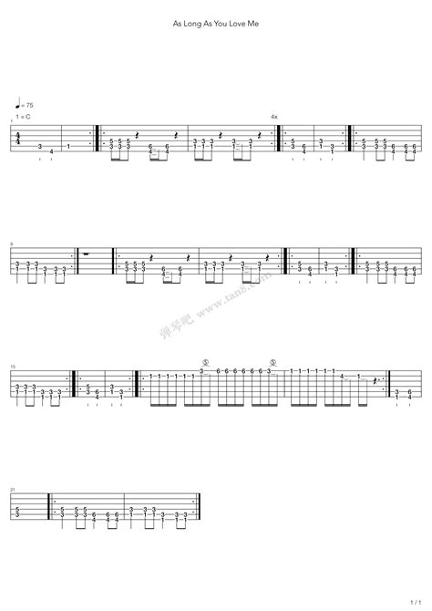 As Long As You Love Me by Justin Bieber - Acoustic Guitar Tabs Chords Sheet Music Free ...