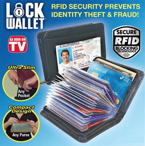 Lock Wallet Slim RFID Wallet As Seen On TV - Secure Blocker Leather Holder - Walmart.com