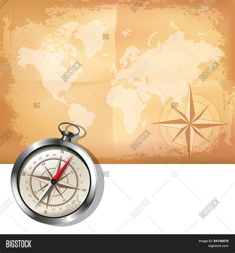 World Map Compass Vector & Photo (Free Trial) | Bigstock