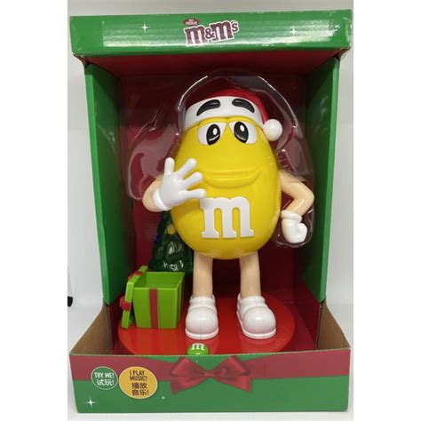 M&M's World Santa Yellow Candy Dispenser with Christmas Tree Music New with Box - Walmart.com ...