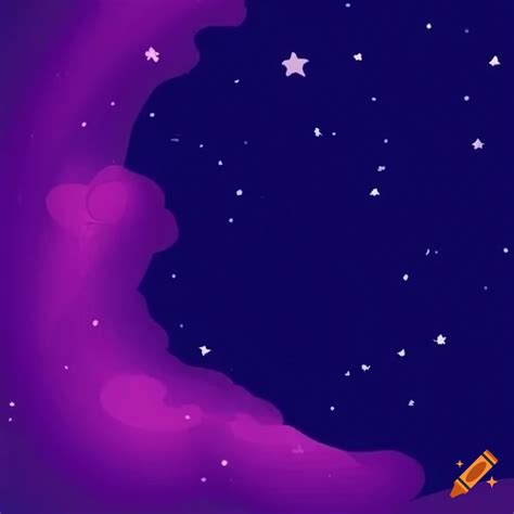 Cartoon night sky with deep blue and purple colors