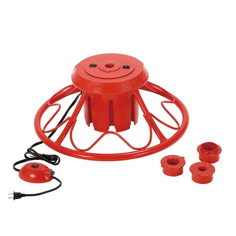 Home Heritage Electric Rotating Stand Base for Artificial Christmas Trees, Red - Walmart.com