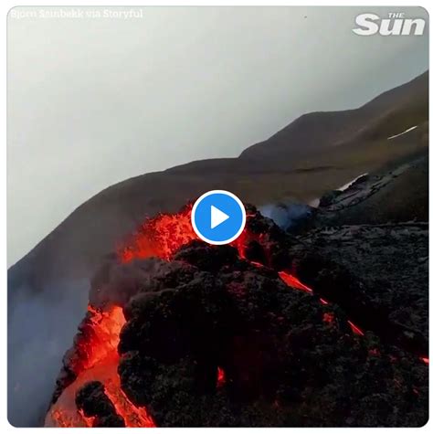 Incredible footage of a drone flying right through an erupting volcano ...