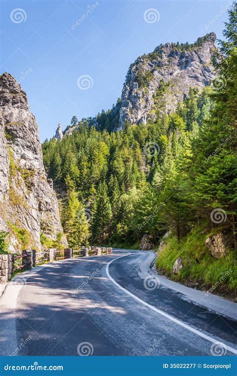 Curved Road in the Mountains Stock Image - Image of danger, hill: 35022277