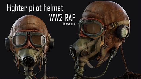 ArtStation - WW2 RAF Fighter pilot helmet prop | Game Assets