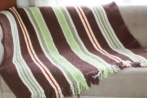 Vertical Striped Crochet Afghan Pattern | Petals to Picots