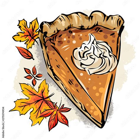 Pumpkin pie vector illustration Stock Vector | Adobe Stock