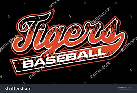 Tigers Baseball Team Design Script Tail Stock Vector (Royalty Free ...