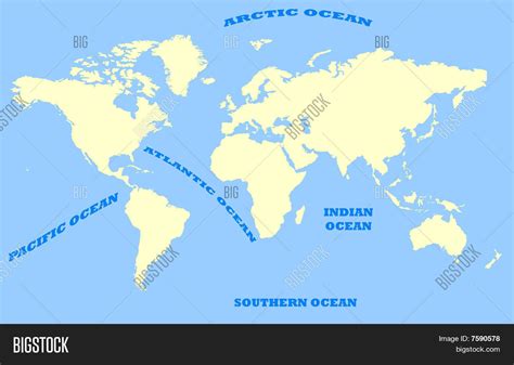 Map World Oceans Image & Photo (Free Trial) | Bigstock