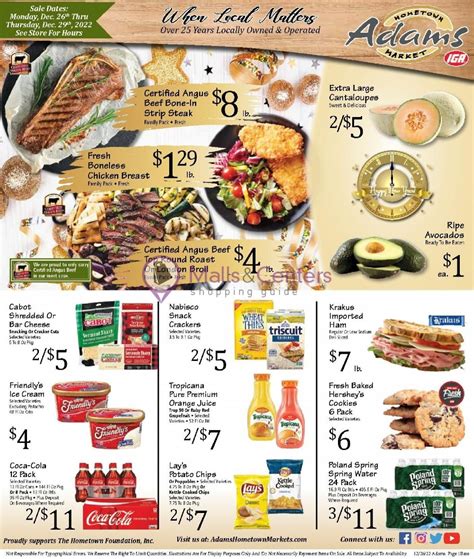 Adams hometown market Weekly ad valid from 12/26/2022 to 12/29/2022 - MallsCenters