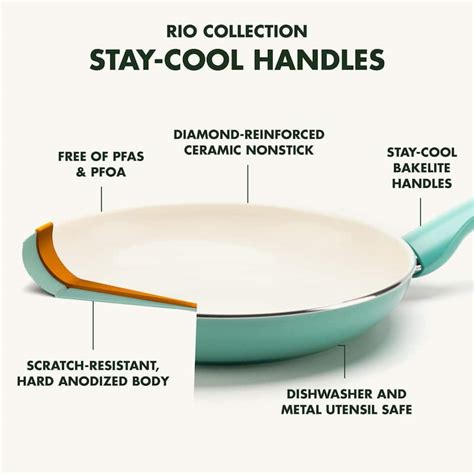 Healthy Ceramic Nonstick 16 Piece Cookware Pots and Pans Set, PFAS-Free, Dishwasher Safe - On ...